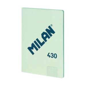 milan serie 1918 libreta encolada formato a4 cuadricula 5x5mm 48 hojas de 95 gr/m2 microperforado tapa blanda color verde