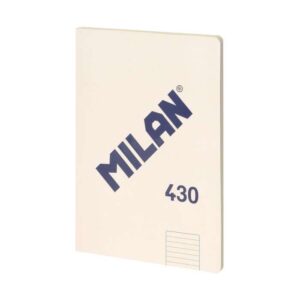 milan serie 1918 libreta encolada formato a4 pautado 7mm 48 hojas de 95 gr/m2 microperforado tapa blanda color beige