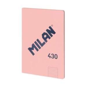 milan serie 1918 libreta encolada formato a4 pautado 7mm 48 hojas de 95 gr/m2 microperforado tapa blanda color rosa