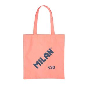 milan coleccion 430 tote bag bolsa de tela tamaño 50x38x41cm asa larga 27cm tejido 'ripstop' color rosa