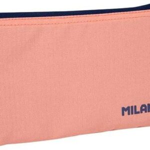 milan serie 1918 estuche portatodo 5 compartimentos tejido resistente a las roturas y rasgaduras medidas 22x12x4cm color rosa