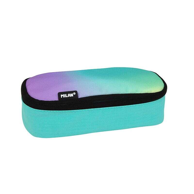 milan sunset estuche portatodo ovalado compartimento interior de malla tejido resistente a las roturas y rasgaduras medidas 20.5x9x5.5cm color turquesa