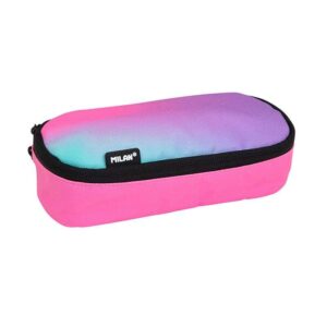 milan sunset estuche portatodo ovalado compartimento interior de malla tejido resistente a las roturas y rasgaduras medidas 20.5x9x5.5cm color rosa
