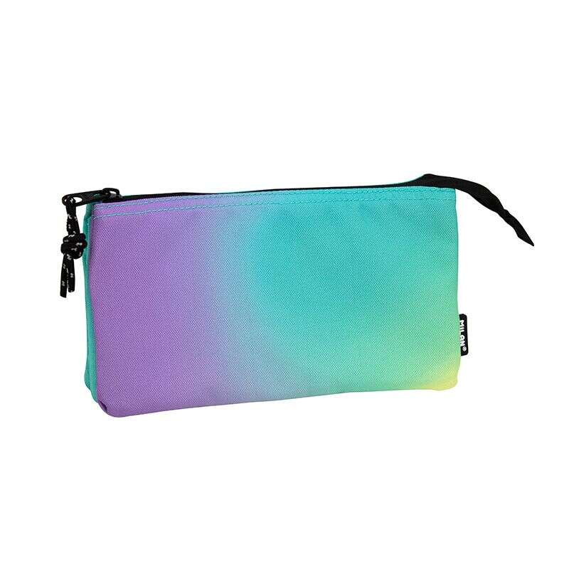 milan sunset estuche portatodo 5 compartimentos tejido resistente a las roturas y rasgaduras medidas 22x12x4cm color turquesa