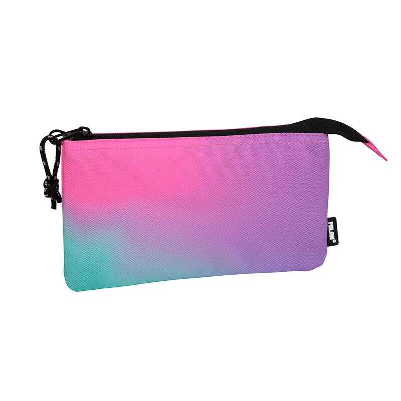 milan sunset estuche portatodo 5 compartimentos tejido resistente a las roturas y rasgaduras medidas 22x12x4cm color rosa