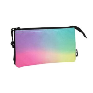 milan sunset estuche portatodo 5 compartimentos tejido resistente a las roturas y rasgaduras medidas 22x12x4cm modelo color negro