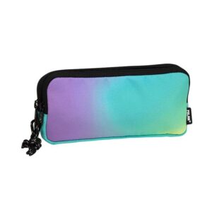 milan sunset estuche portatodo 3 compartimentos tejido resistente a las roturas y rasgaduras medidas 22x11x6.5cm color turquesa