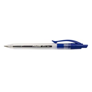 milan p1 boligrafo de bola retractil punta redonda 1mm cuerpo transparente color azul