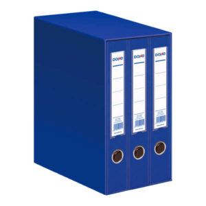dohe archicolor modulo de 3 archivadores de palanca con rado lomo estrecho formato folio carton forrado color azul