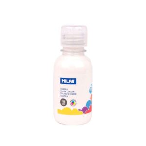 milan botella de tempera 125ml tapon dosificador secado rapido mezclable color blanco