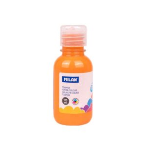 milan botella de tempera 125ml tapon dosificador secado rapido mezclable color naranja
