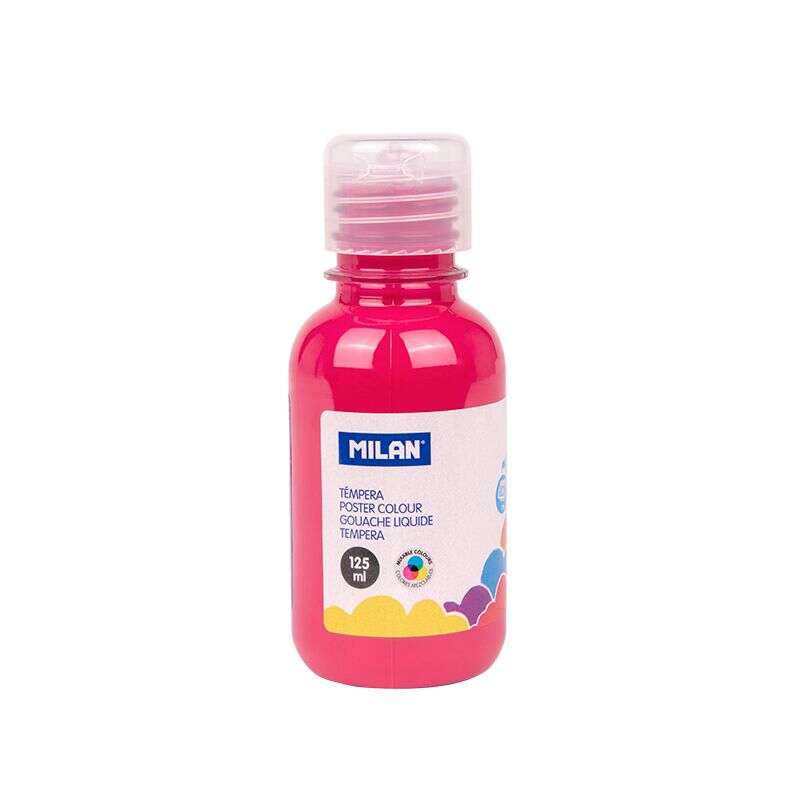 milan botella de tempera 125ml tapon dosificador secado rapido mezclable color magenta