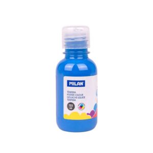milan botella de tempera 125ml tapon dosificador secado rapido mezclable color azul