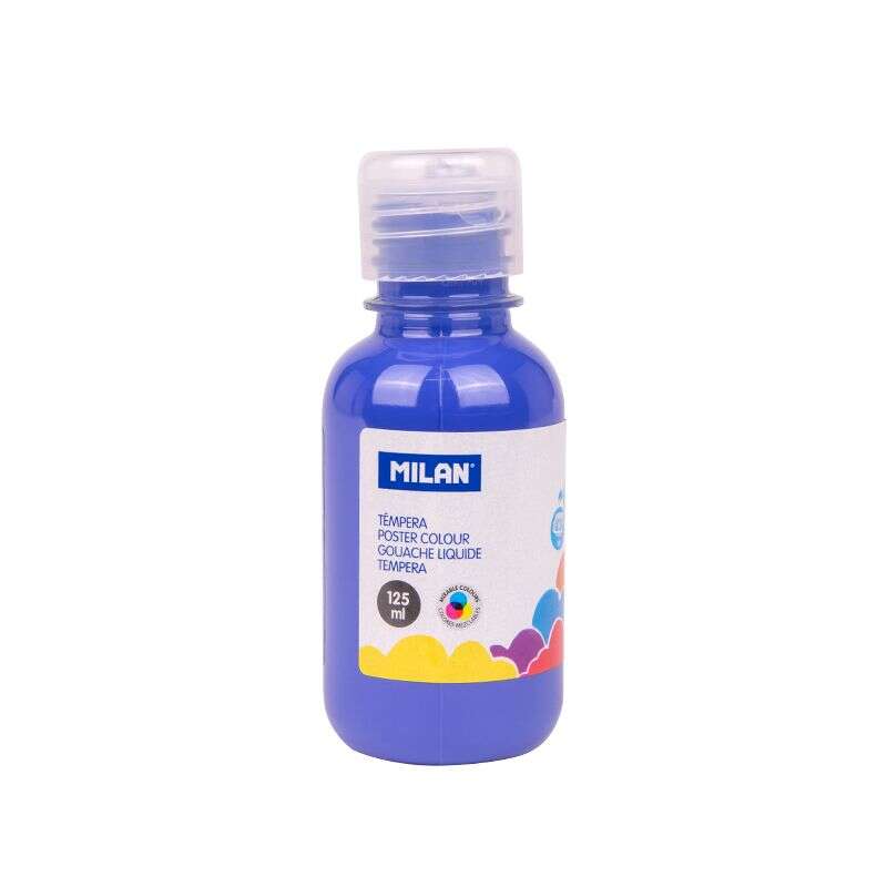 milan botella de tempera 125ml tapon dosificador secado rapido mezclable color azul marino