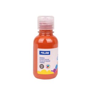 milan botella de tempera 125ml tapon dosificador secado rapido mezclable color marron