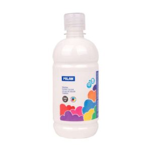 milan botella de tempera 500ml tapon dosificador secado rapido mezclable color blanco