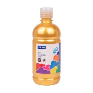 milan botella de tempera 500ml tapon dosificador secado rapido mezclable color oro