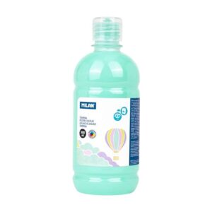 milan botella de tempera 500ml tapon dosificador secado rapido mezclable color verde pastel