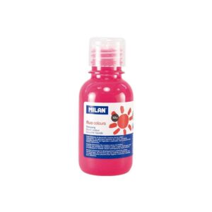 milan botella de tempera 125ml tapon dosificador secado rapido mezclable color rosa fluo