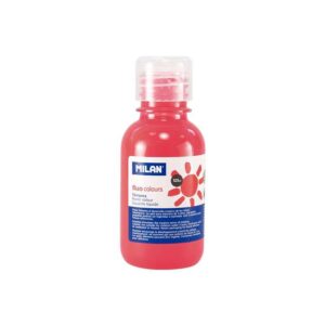 milan botella de tempera 125ml tapon dosificador secado rapido mezclable color coral fluo