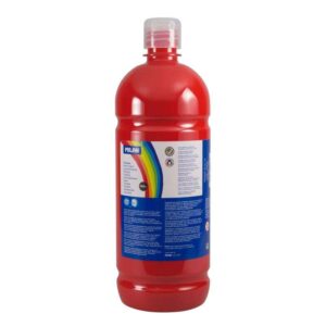 milan botella de tempera 1000ml tapon dosificador secado rapido mezclable color rojo
