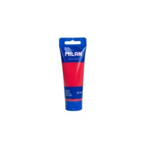 milan tubo de pintura acrilica 75ml pigmentos de alta calidad mezclable color rojo coral