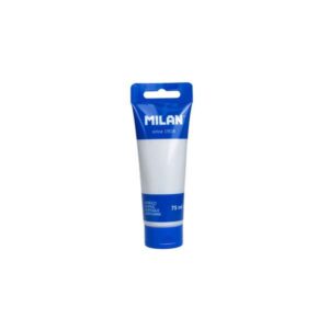 milan tubo de pintura acrilica 75ml pigmentos de alta calidad mezclable color plata