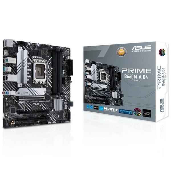 asus prime b660m a d4 csm placa base intel 1700 4x ddr4 hdmi, m.2, pcie4.0, 4x sata iii, usb 3.2, atx