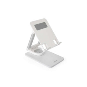 tooq soporte de sobremesa ajustable para móvil o tablet de hasta 12.9” color blanco