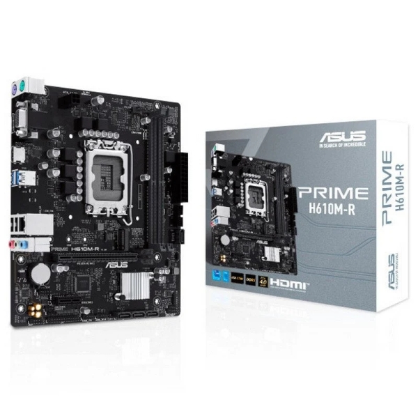 asus prime h610m r si placa base intel1700 2x ddr5 hdmi, m.2, pcie4.0, 4x sata iii, usb 3.2, microatx