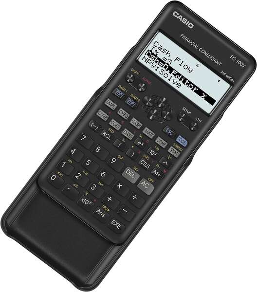 casio fc 100v 2 calculadora financiera pantalla de 4 lineas visualizacion de varios parametros al mismo tiempo teclas de acceso directo alimentacion con pilas