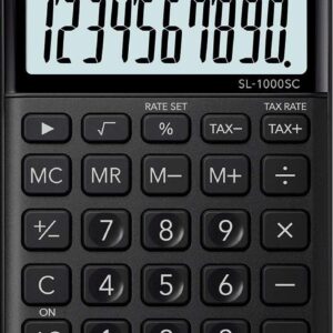 casio sl 1000sc calculadora de bolsillo pantalla extragrande de 10 digitos alimentacion solar y pilas color negro