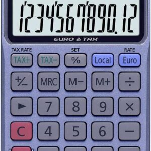 casio sl 320ter+ calculadora de bolsillo pantalla lc extragrande de 12 digitos funcion conversor de euros color azul