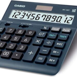 casio dh 12et calculadora de sobremesa pantalla extragrande de 12 digitos alimentacion solar y pilas color azul oscuro