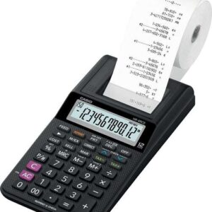 casio hr 8rce calculadora impresora de sobremesa compacta pantalla de 12 digitos impresion de 2 lineas por segundo color negro