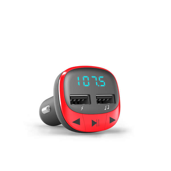 energy sistem transmisor fm para el coche microsd carga usb usb mp3 color rojo