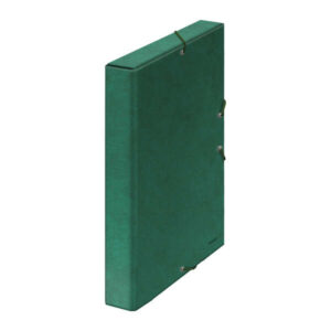 dohe caja para proyectos lomo 3cm carton forrado con papel impreso y plastificado cierre con gomas color verde