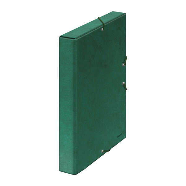 dohe caja para proyectos lomo 3cm carton forrado con papel impreso y plastificado cierre con gomas color verde