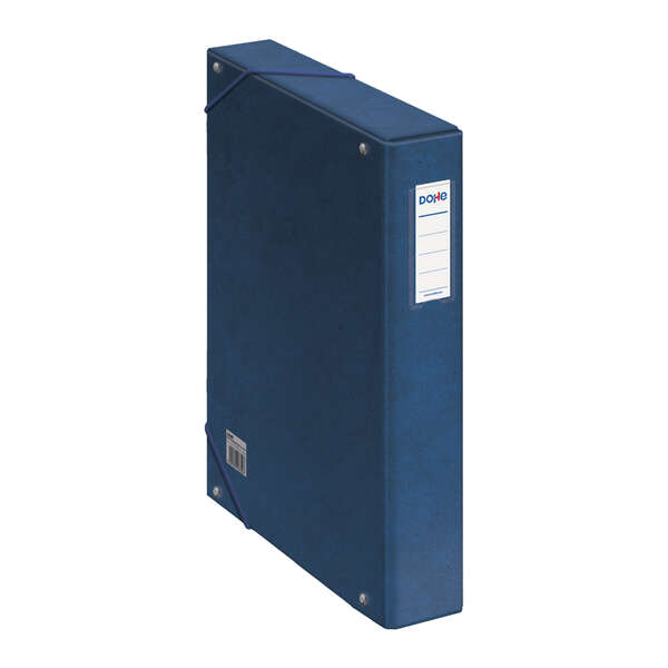 dohe caja para proyectos lomo 5cm carton forrado con papel impreso y plastificado cierre con gomas color azul