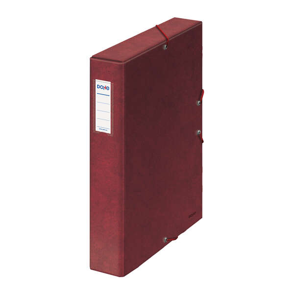 dohe caja para proyectos lomo 5cm carton forrado con papel impreso y plastificado cierre con gomas color rojo