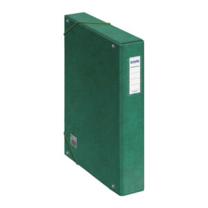dohe caja para proyectos lomo 5cm carton forrado con papel impreso y plastificado cierre con gomas color verde