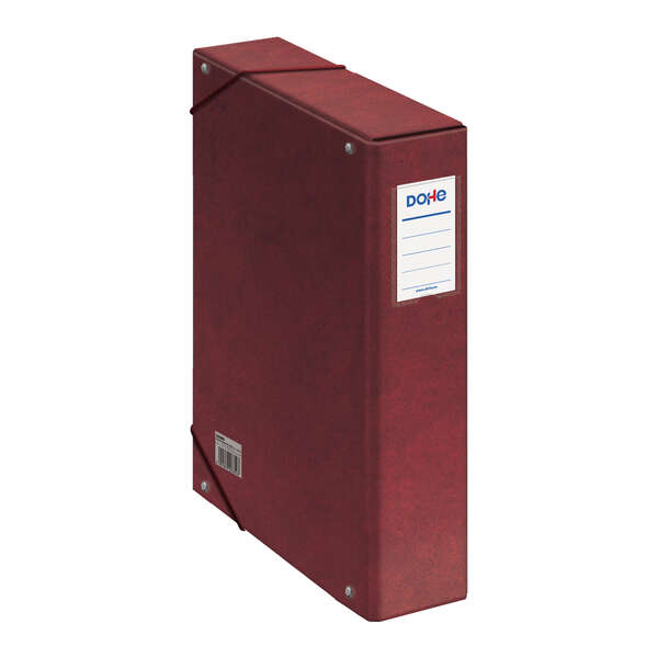 dohe caja para proyectos lomo 7cm carton forrado con papel impreso y plastificado cierre con gomas color rojo