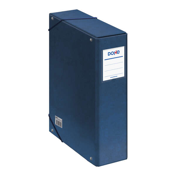 dohe caja para proyectos lomo 9cm carton forrado con papel impreso y plastificado cierre con gomas color azul