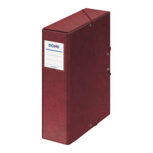 dohe caja para proyectos lomo 9cm carton forrado con papel impreso y plastificado cierre con gomas color rojo