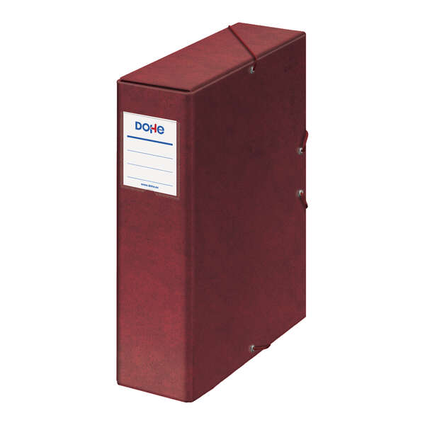 dohe caja para proyectos lomo 9cm carton forrado con papel impreso y plastificado cierre con gomas color rojo