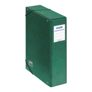 dohe caja para proyectos lomo 9cm carton forrado con papel impreso y plastificado cierre con gomas color verde
