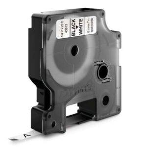 dymo d1 cinta de etiquetas original para rotuladora texto negro sobre fondo blanco ancho 6mm x 7 metros s0720780