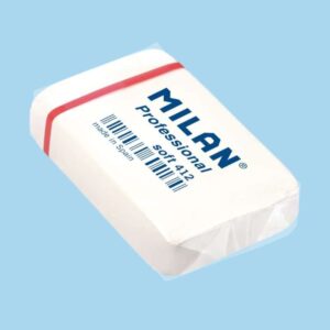 milan professional soft 412 goma de borrar rectangular miga de pan caucho sintetico envueltas individualmente color blanco