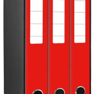 mariola box modulo de 3 archivadores con rado 2 anillas 40mm tamaño 35x26x17cm carton forrado color rojo
