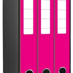 mariola box modulo de 3 archivadores con rado 2 anillas 40mm tamaño 35x26x17cm carton forrado color fucsia